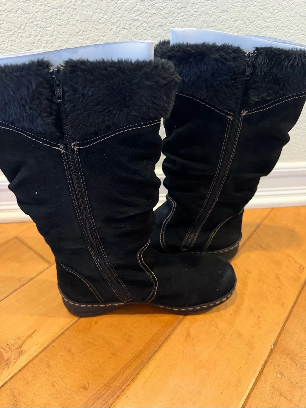 Sam Edelman WATERPROOF Black Faux-Fur Mid-Calf Winter Boots